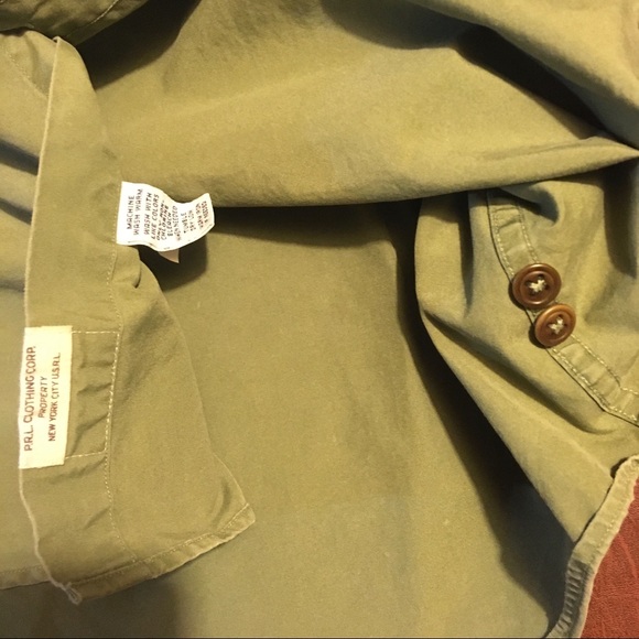 Polo Type B-11 Army Green Button Shirt L - Picture 6 of 11